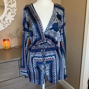 Missguided paisley romper size 4
